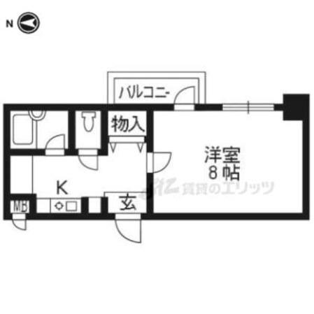 大晋メゾネ四条大宮の物件間取画像